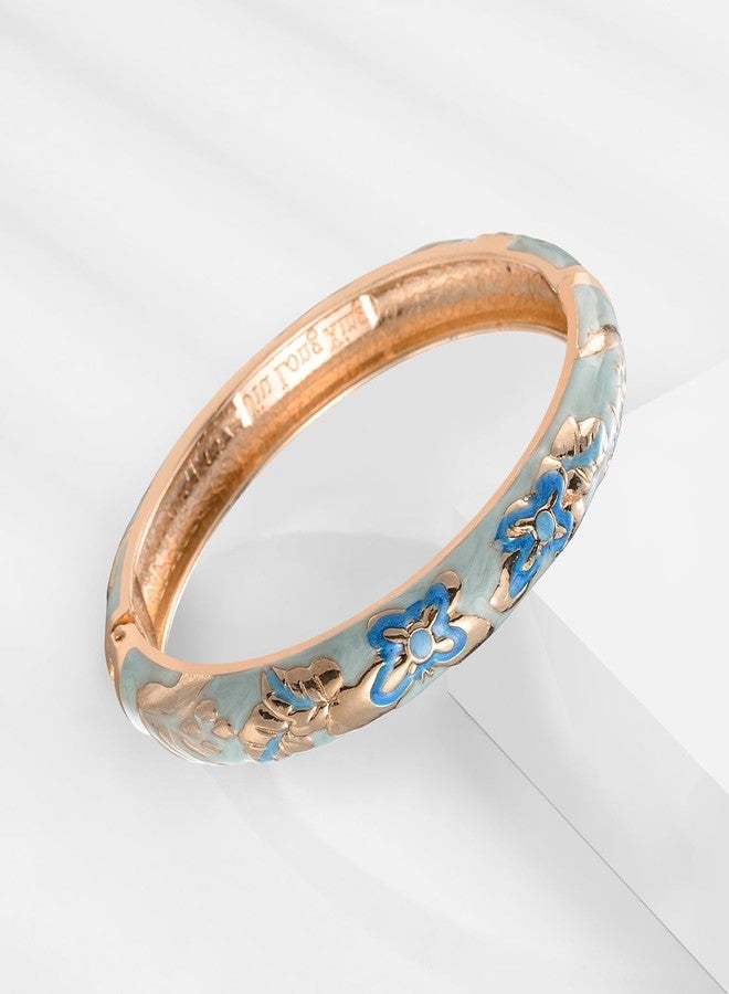 wynameleri Vintage Butterfly Bracelet Colors Cloisonne Women Hinged Bangles Enameled Bracelets Jewelry Gifts 55A102 Light Blue - Image 2