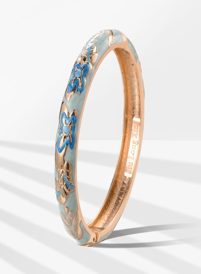 wynameleri Vintage Butterfly Bracelet Colors Cloisonne Women Hinged Bangles Enameled Bracelets Jewelry Gifts 55A102 Light Blue - Image 4