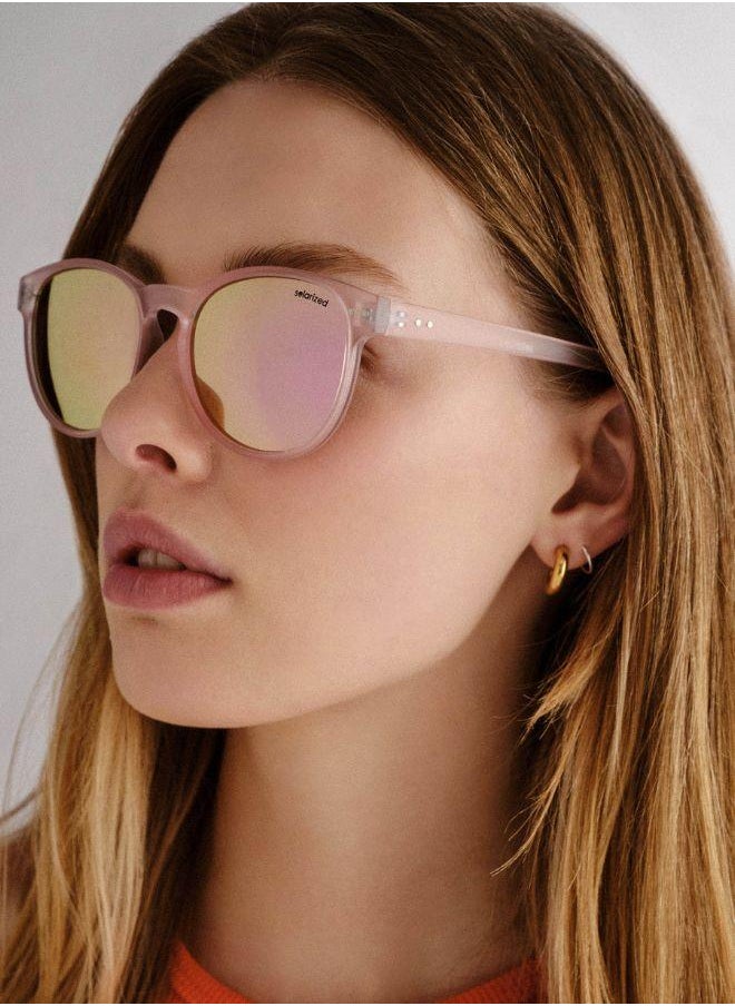Solarized Timeless Round Sunglasses – UV Protection, Retro Oversized Style, Lightweight Pink Frame – Women’s Vintage Eyewear for Outdoor Fashion & Travel  - Image 2