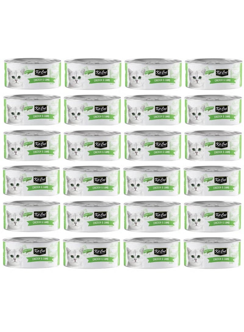 Kit Cat 24PC's Kit Cat Chicken & Lamb Wet Cat Food 80g Cans - Image 1