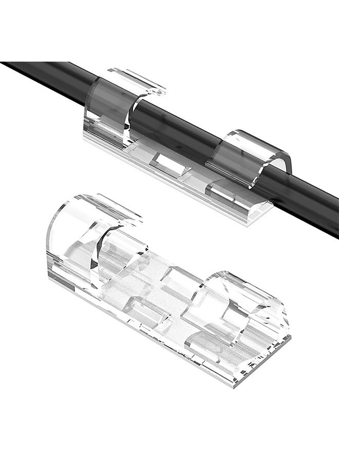 50PCS adhesive cable clamp clear, strong wire organizer, desk, car, PC, Christmas lights indoor/outdoor - Image 1