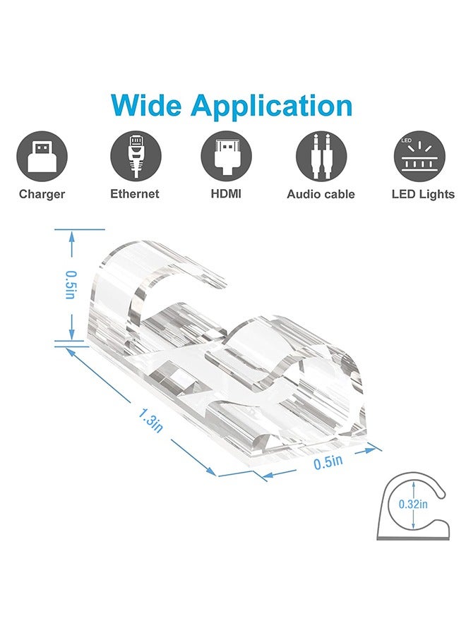 50PCS adhesive cable clamp clear, strong wire organizer, desk, car, PC, Christmas lights indoor/outdoor - Image 2