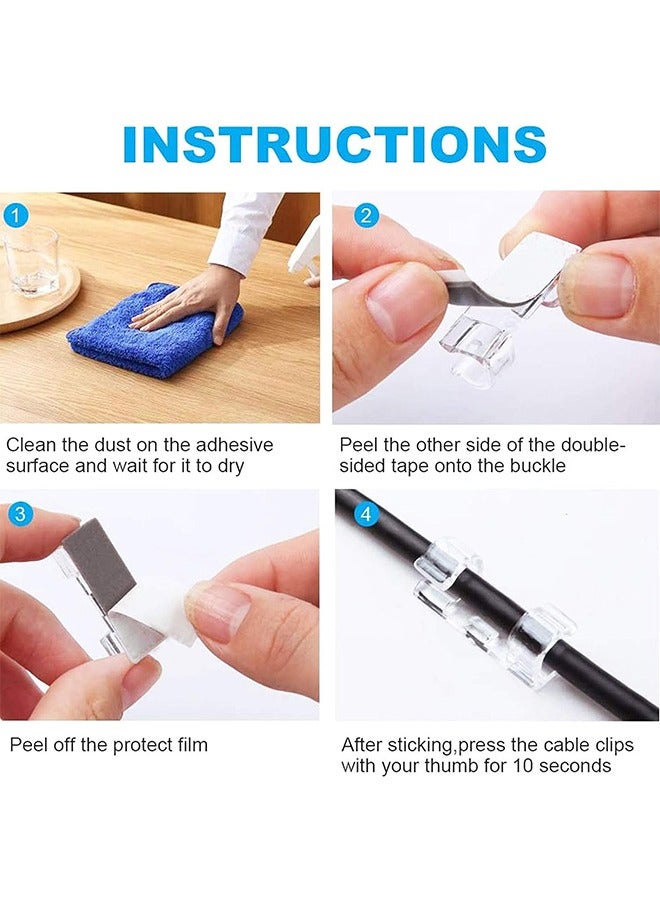 50PCS adhesive cable clamp clear, strong wire organizer, desk, car, PC, Christmas lights indoor/outdoor - Image 3