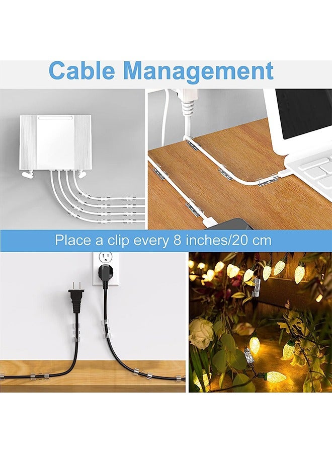 50PCS adhesive cable clamp clear, strong wire organizer, desk, car, PC, Christmas lights indoor/outdoor - Image 4