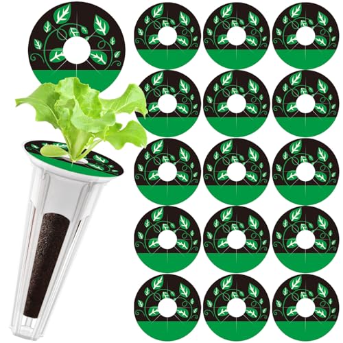Dryades 150Pcs Seed Pod Labels Stickers, PVC Hydroponics Growing System Grow Baskets Round Peel Labels for Plant Germination Growth Recording (41mm) - Image 1