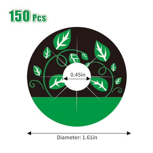 Dryades 150Pcs Seed Pod Labels Stickers, PVC Hydroponics Growing System Grow Baskets Round Peel Labels for Plant Germination Growth Recording (41mm) - Image 2
