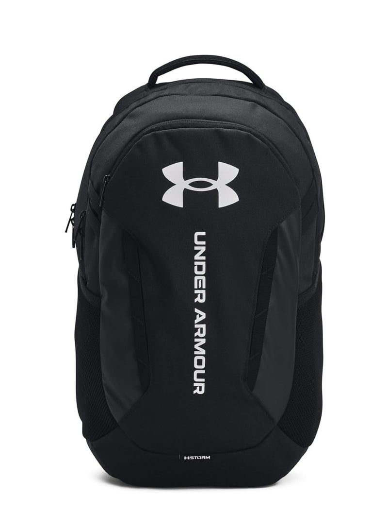 Under Armour Hustle 6.0 Unisex Backpack, (100) Black, Sports Backpack, Waterproof Bag, Short Trip Backpack, School Bag, Gift - Image 1