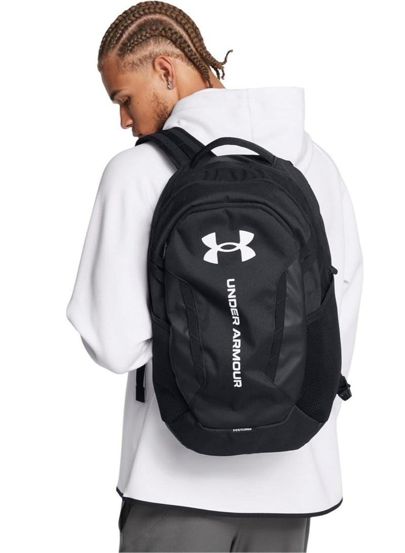 Under Armour Hustle 6.0 Unisex Backpack, (100) Black, Sports Backpack, Waterproof Bag, Short Trip Backpack, School Bag, Gift - Image 2