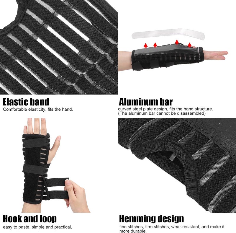 klarako Breathable Wrist Support Brace Splint, Wrist Support Brace, Adjustable Night Wrist Sleep Support Splint, Ideal for Carpal Tunnel Sprains and Tendonitis, Elastic Band + Leather - Image 3