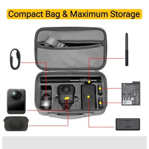 GetZget Carrying case Bag Compatible with DJI osmo 360 Camera & Accessories PU Storage Bag - Image 4