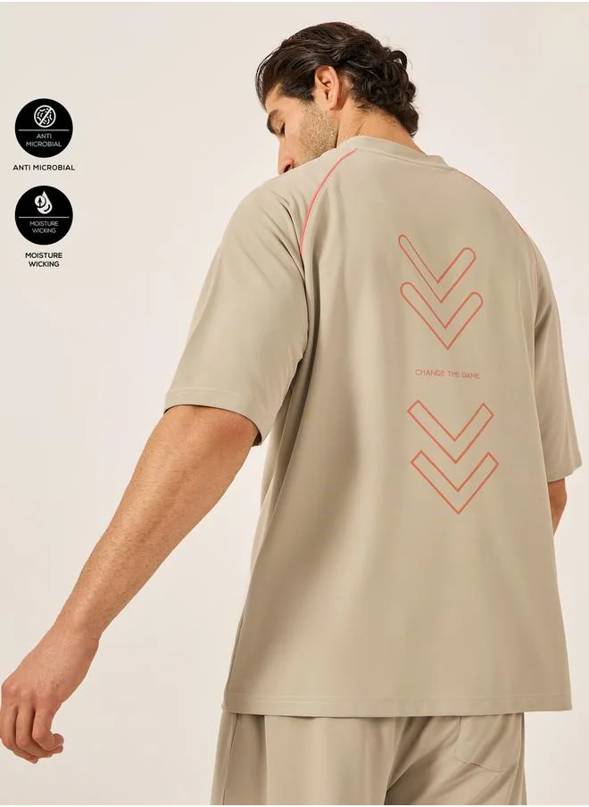 Styli Graphic Print Mesh Oversized T-Shirt