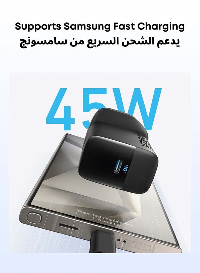 أنكر شاحن USB C بقوة 45 واط، شاحن سريع PPS مع كابل، متوافق مع اللابتوب، شحن فائق السرعة 2.0 لهواتف سامسونج جالاكسي S25/S24 ألترا/S24/S23+/نوت 20، آيفون 16/15، بيكسل (كابل USB C إلى C بطول 5 أقدام متضمن) - Image 3