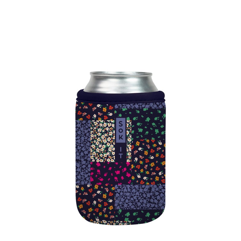 Sok It Can Sok Sleeve for Beer & Soda Insulated Neoprene Cover (Flower Patch  12oz Can Sleeve) - Image 1