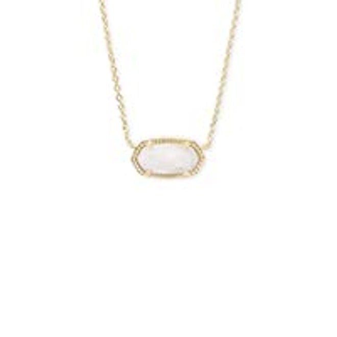 Kendra Scott Elisa Pendant Necklace for Women, Fashion Jewelry, 14k Gold-Plated - Gold - White Mother of Pearl