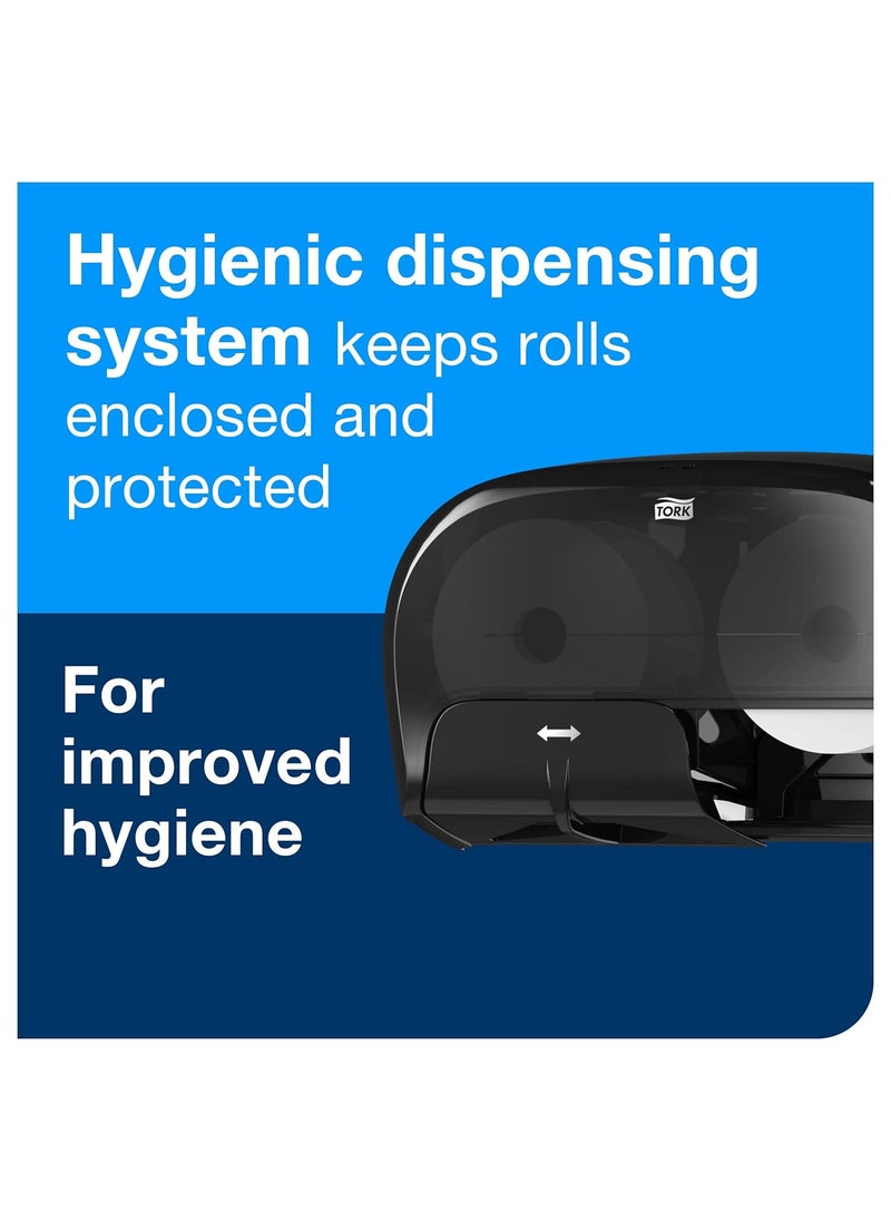 Tork Tork OptiCore Toilet Paper Roll Dispenser Black T10 High Capacity 565528  - Image 4