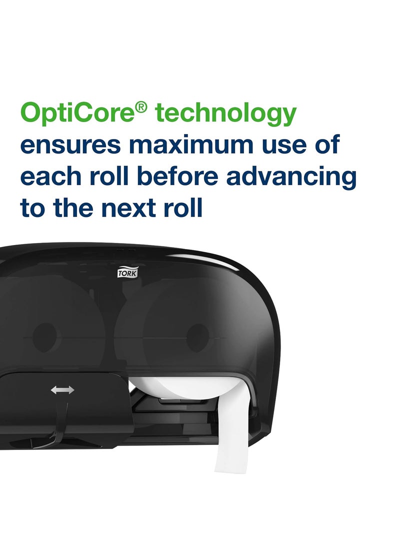 Tork Tork OptiCore Toilet Paper Roll Dispenser Black T10 High Capacity 565528  - Image 5