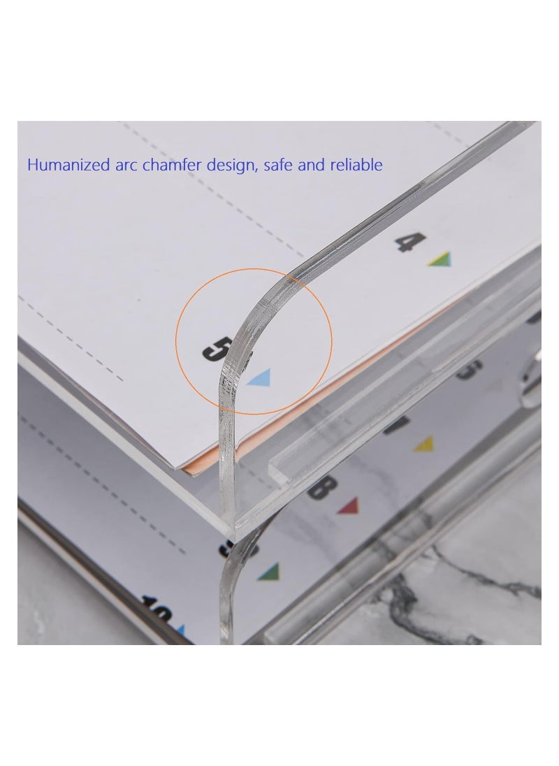 Eworld - 2-Pack Acrylic Vertical Paper Trays with Handle Design, Perfect for Organizing Textbooks, Files, Magazines, Documents, Stationery, Printer Paper, and More. - Image 1