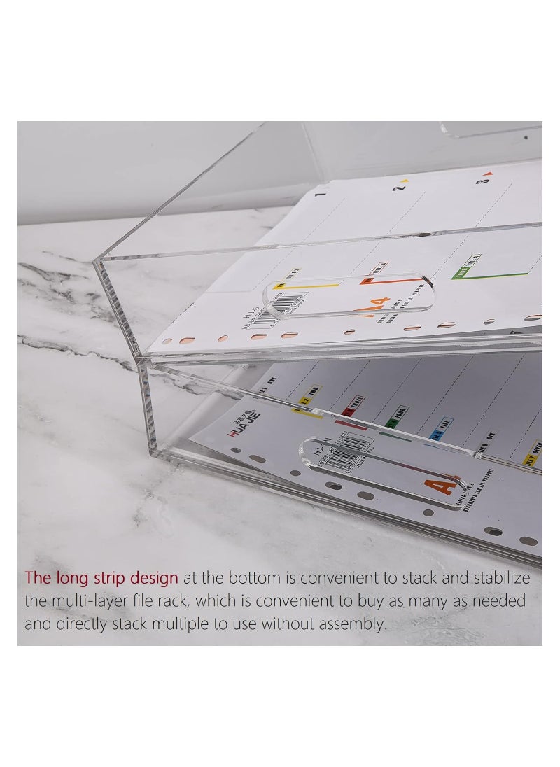 Eworld 2-Pack Acrylic Vertical Paper Trays with Handle Design, Perfect for Organizing Textbooks, Files, Magazines, Documents, Stationery, Printer Paper, and More.  - Image 4