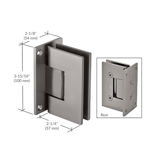 CRL Vienna 037 Series Satin Chrome Wall Mount Shower Door Hinge - Image 3