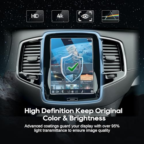 LFOTPP 2016-2018 Volvo V90 XC90 S90 Sensus 8.7 Inch Car Navigation Screen Protector,9H Tempered Glass Infotainment Screen Center Touch Screen Protector Anti Scratch High Clarity - Image 5