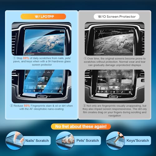 LFOTPP 2016-2018 Volvo V90 XC90 S90 Sensus 8.7 Inch Car Navigation Screen Protector,9H Tempered Glass Infotainment Screen Center Touch Screen Protector Anti Scratch High Clarity - Image 2