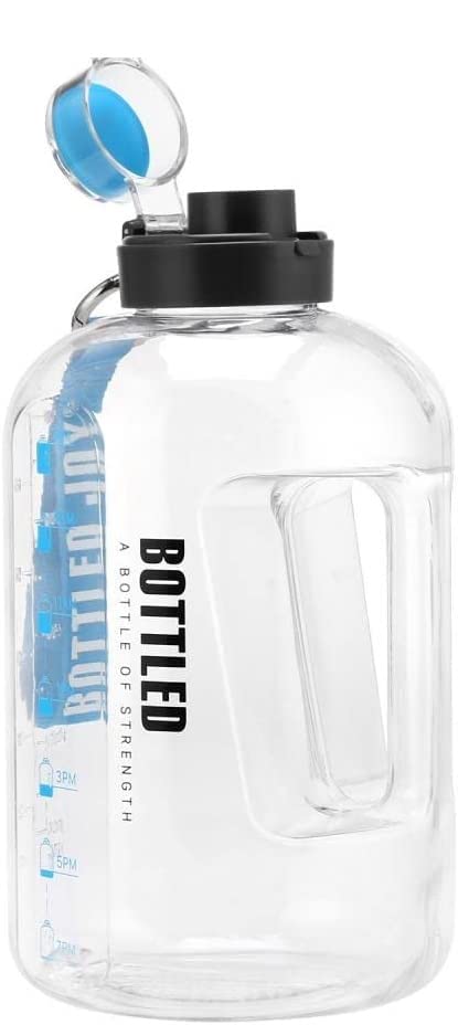 Drofail 2.5 Liter Motivational Sports Gym Bottle Daily water intake with Time Markings BPA-Free. Leak proof For adults For Gym, Travel And office – White - Image 1