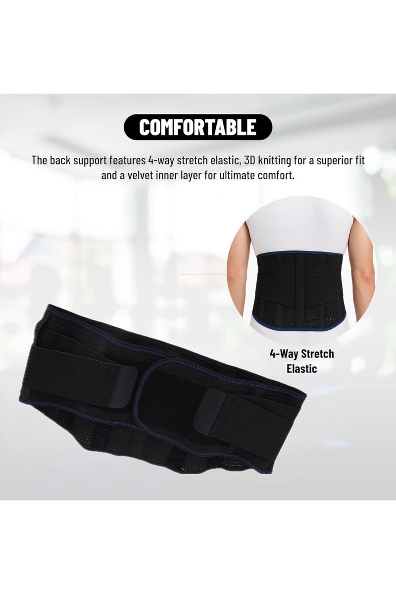 ENDLESS  Endless Back Brace for Lower Back Pain Relief with 6 Support Stays – Adjustable Lumbar Support Belt | Breathable & Anti-Slip Back Support for Sciatica, Scoliosis, Herniated Disc | For Men & Women – Black - Image 4