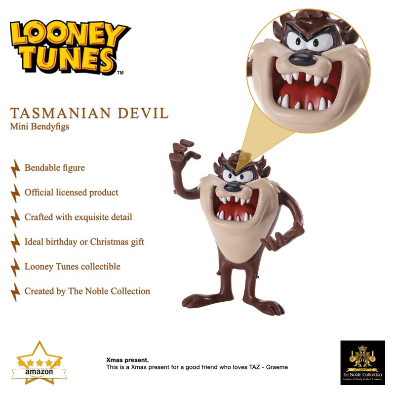 BendyFigs تمثال بيندي فيغز من مجموعة نوبل - لوني تونز ميني تاز شيطان تسمانيا - 3.5 بوصة (9 سم) تماثيل نوبل القابلة للانحناء - Image 2