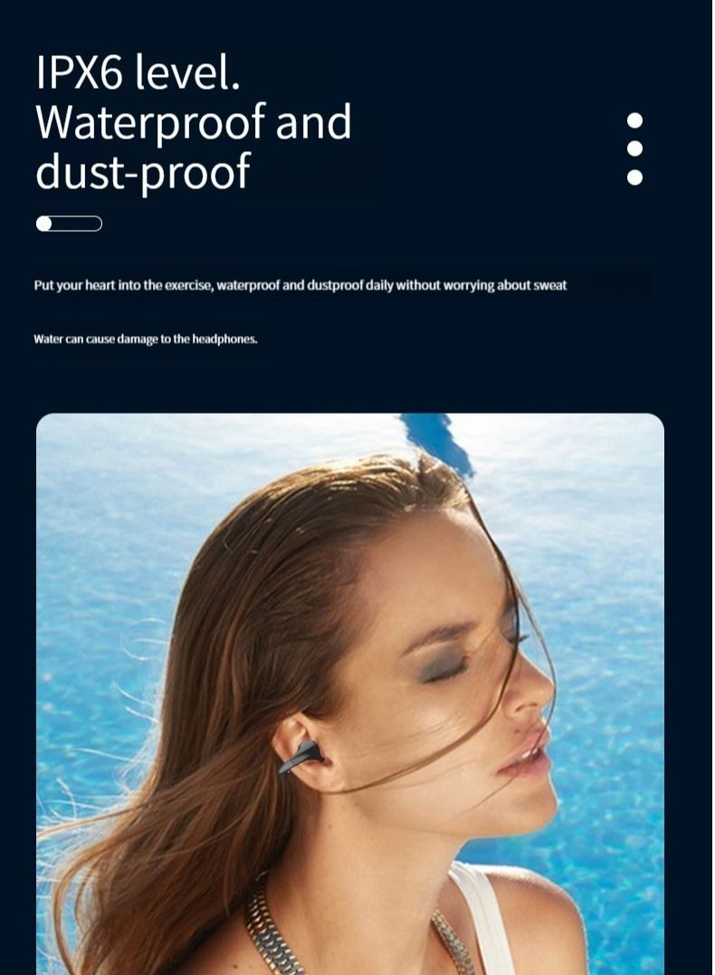 SAB Wireless Ear Clip Bone Conduction Earbud Open Back Headphones for Cycling and Running Workouts - Image 4