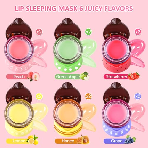 VISRIE Bee Lip Balm Honey Pot 12 Pack, Lip Sleeping Mask with Applicator, Moisturizing with Propolis and Fruit Extract, Mothers Day Gifts, Cute Makeup Gifts for Women - Image 2