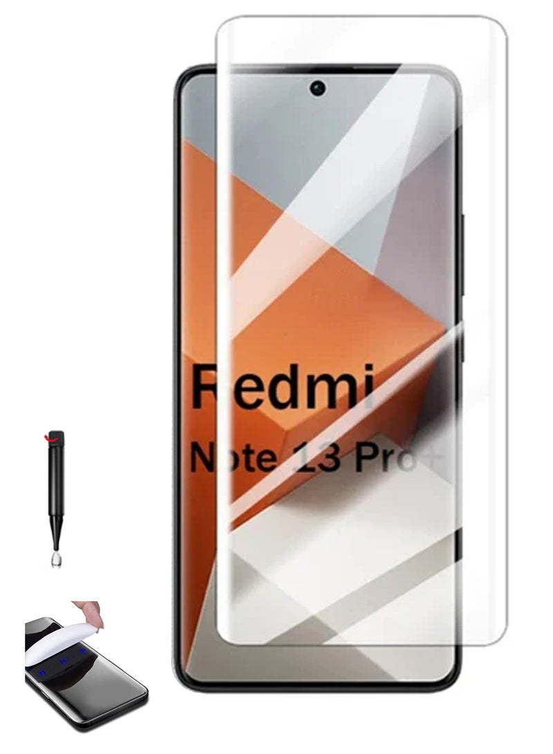 For Xiaomi Redmi Note 13 Pro Plus 5G - UV Advanced Premium Tempered Glass Screen Protector Guard , Full Adhesive UV Curved Case Friendly HD Clarity With Installation Kit - Image 1