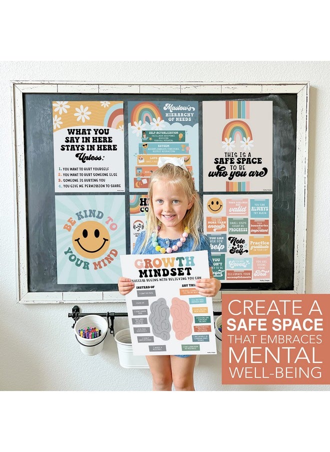 Hadley Designs Hadley Designs 9 Retro Mental Health Posters For Classroom Elementary - School Counselor Office Decor, Mental Health Therapy Decor For Office, School Counseling Office Decor, Calm Corner  - Image 4