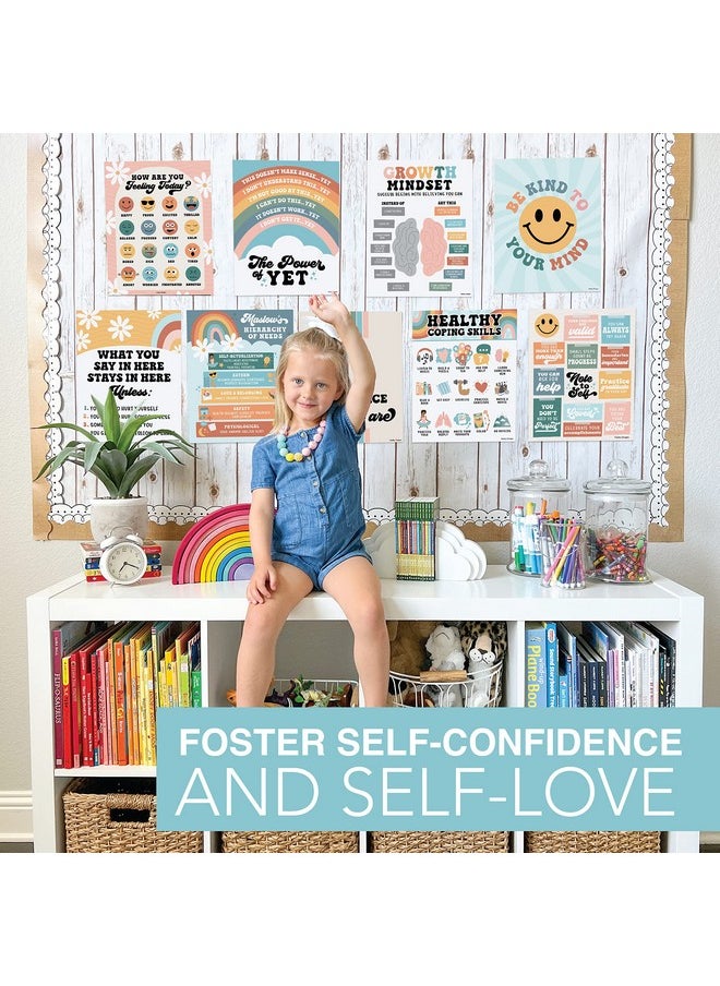 Hadley Designs Hadley Designs 9 Retro Mental Health Posters For Classroom Elementary - School Counselor Office Decor, Mental Health Therapy Decor For Office, School Counseling Office Decor, Calm Corner  - Image 2
