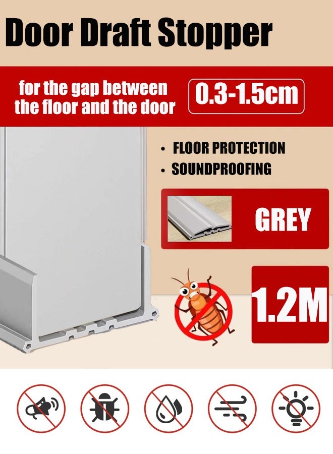 Under Door Draft Stopper,  Door Gap Sweep Seal Strip Bottom Exterior & Interior Weather Stripping Noise Blocker Door Draught Excluder, Under Door Draft Stopper Seals, Wind Breeze Noise Sound Light Dust Smell Insect Blocker for Door Window  - Image 1