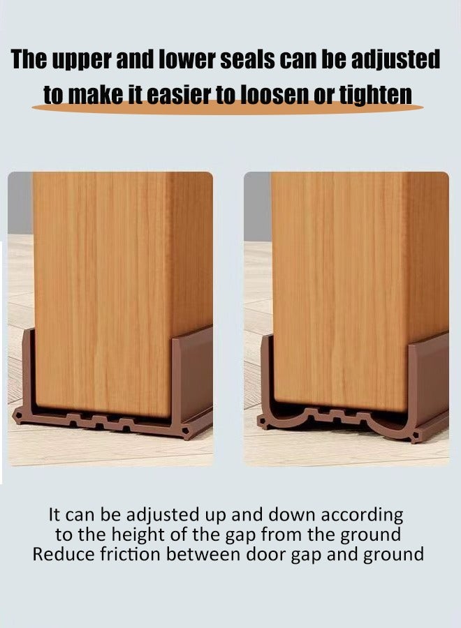 Under Door Draft Stopper,  Door Gap Sweep Seal Strip Bottom Exterior & Interior Weather Stripping Noise Blocker Door Draught Excluder, Under Door Draft Stopper Seals, Wind Breeze Noise Sound Light Dust Smell Insect Blocker for Door Window  - Image 3