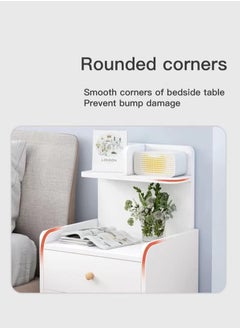 XiuWoo Modern nightstand home bedside storage cabinet with drawer and shelf  - Image 4