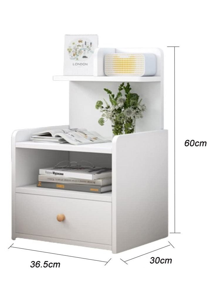 XiuWoo Modern nightstand home bedside storage cabinet with drawer and shelf  - Image 5