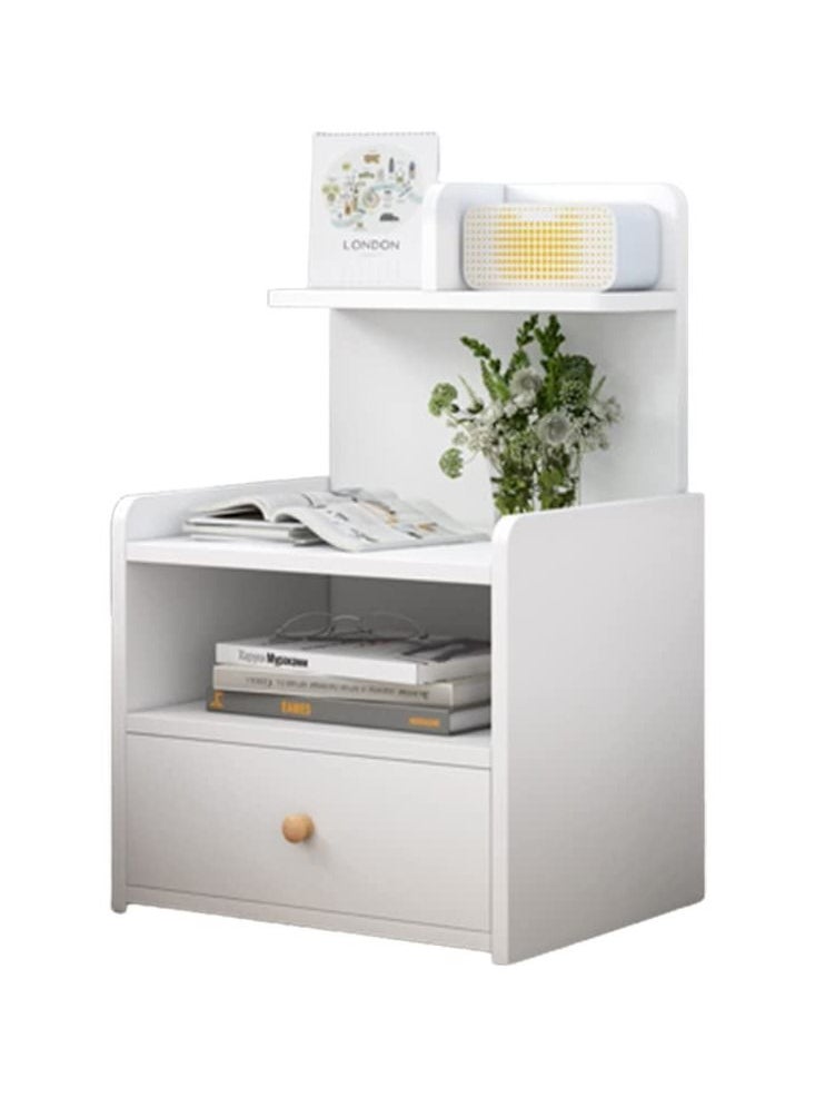 XiuWoo Modern nightstand home bedside storage cabinet with drawer and shelf  - Image 2