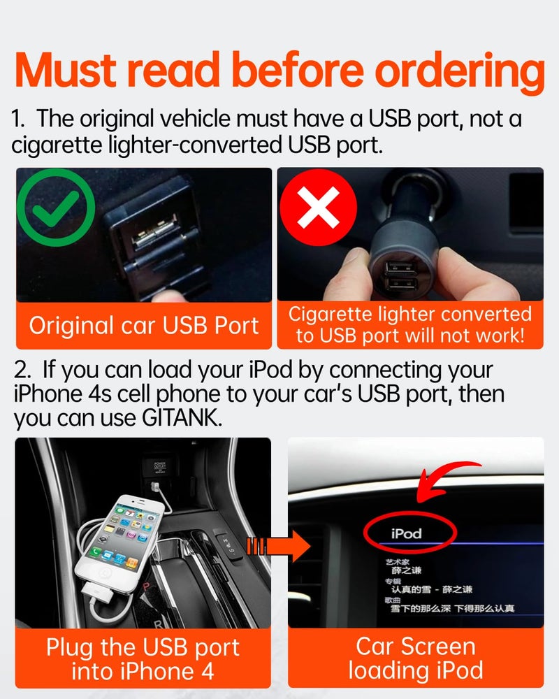 Gitank USB Bluetooth 5.3 Car Adapter Compatible for Infiniti Q50,G37,M37,QX70L,QX50,FX35,QX60,EX,FX & Nissan Music Interface Connector - Image 2
