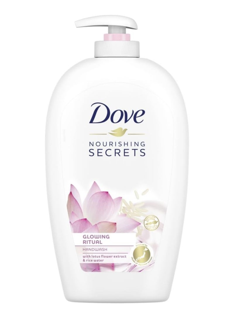 غسول اليدين المرطب من دوف نوريشينج سيكريتس مصنوع مستخلص زهرة اللوتس وماء الارز لليدين الناعمة وطقوس متوهجة 500 مل