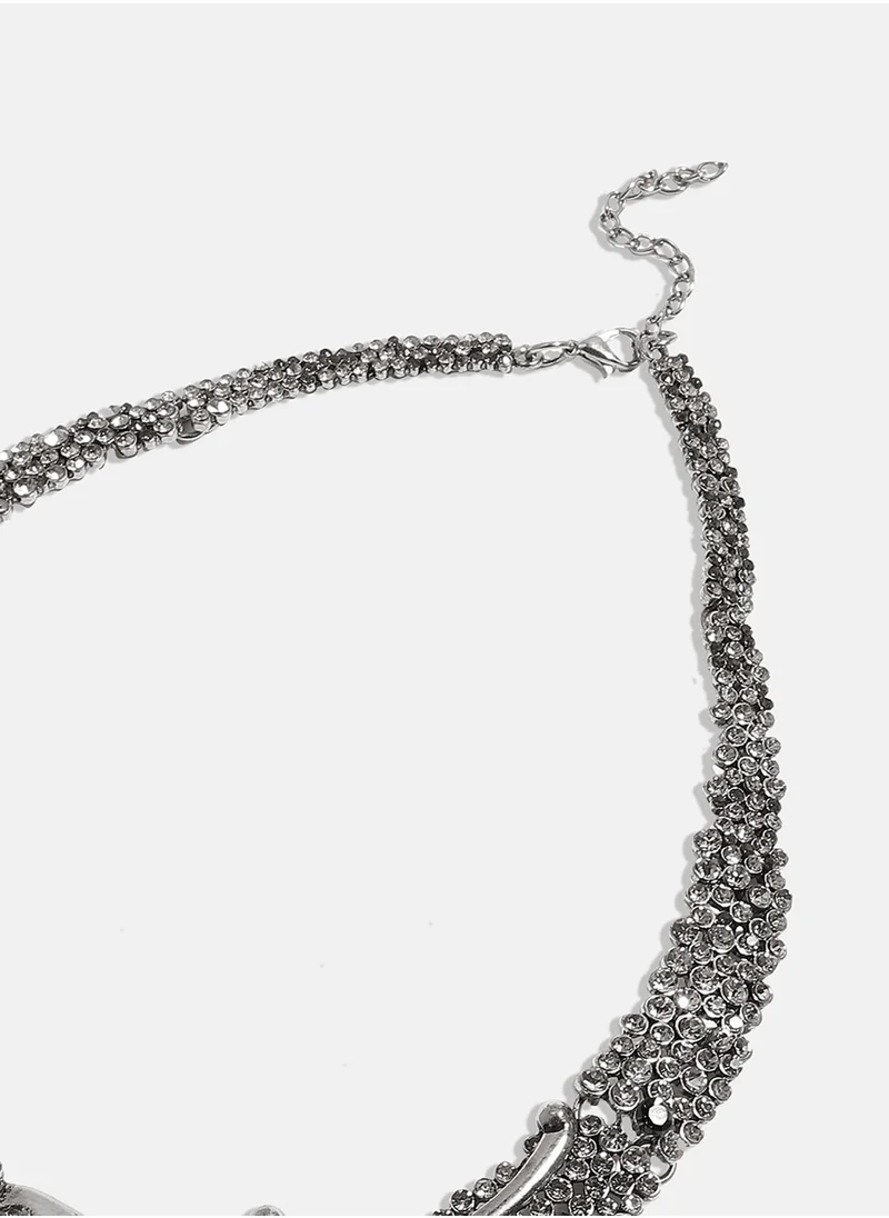 SOHI Crystal Peacock Necklace