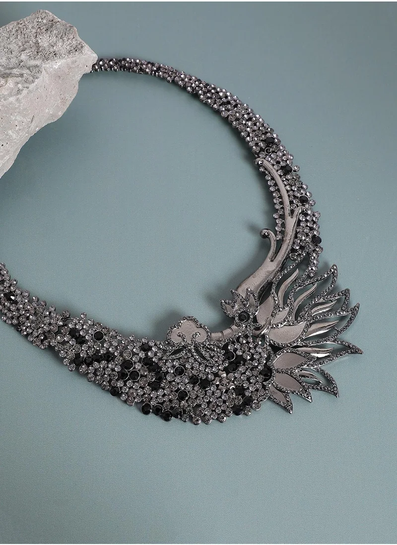 SOHI Crystal Peacock Necklace