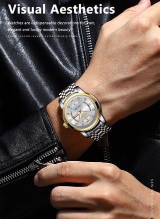 POEDAGAR Men's Waterproof Luminous Quartz Watch - 41mm - view 3
