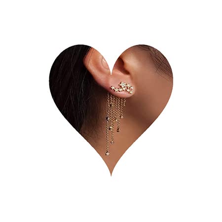 Denifery Shining Stars Tassel Earrings Hanging Exquisite Earrings, for Women (Gold) - Image 1
