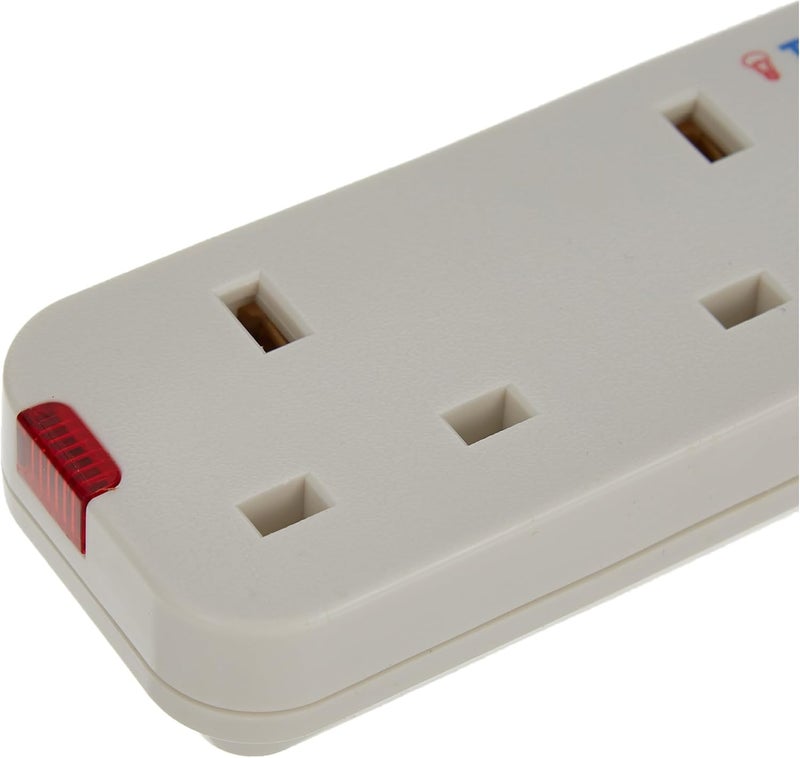 Terminator 3 Way UK Rewirable Extension Socket TPB 1113 - White - Image 3