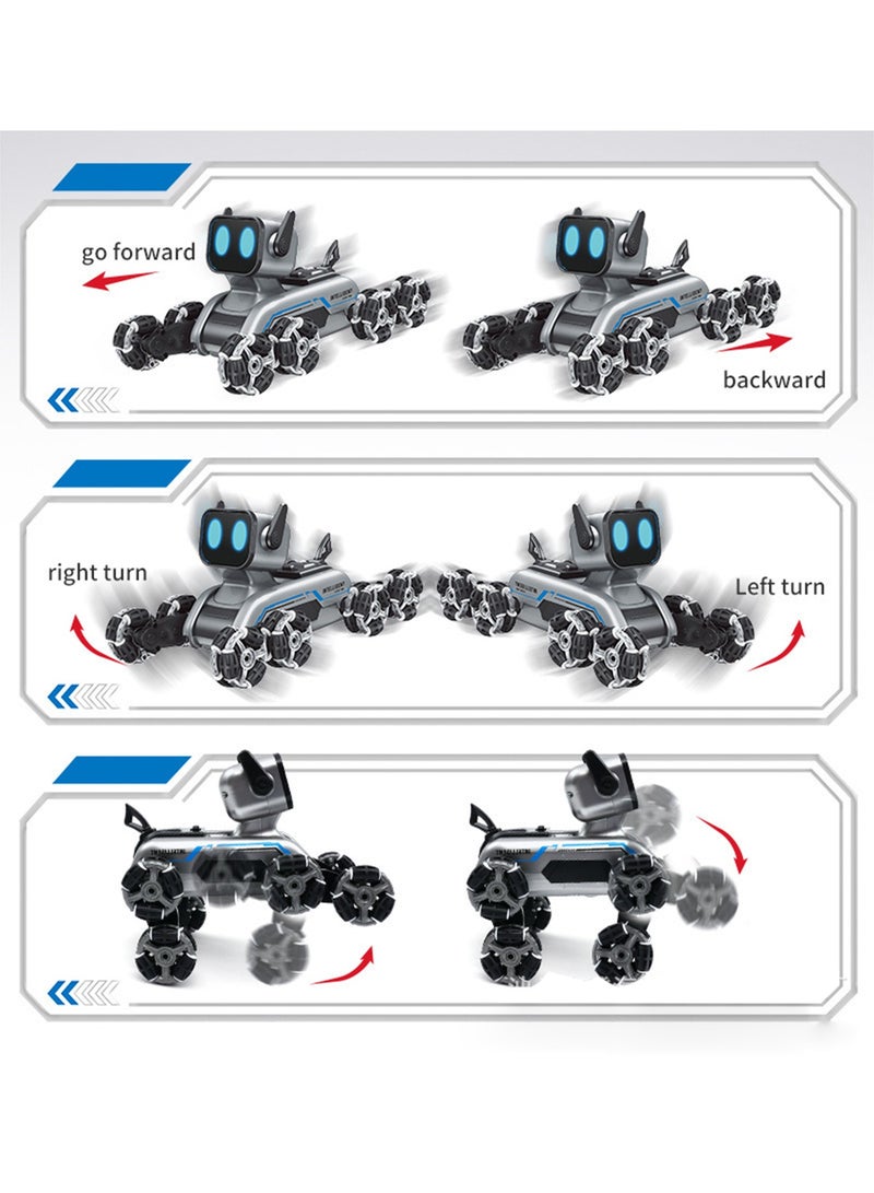 سيارة للأطفال تعمل بالتحكم عن بعد بثمانية عجلات، ذراع أرجوحة ميكانيكية للكلاب، تسلق على الطرق الوعرة، سيارة إلكترونية للموسيقى، لعبة كلب آلي، هدية مثالية - Image 5