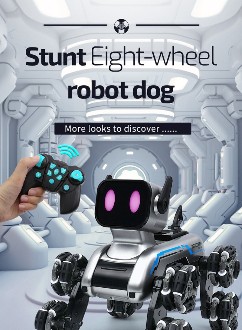 سيارة للأطفال تعمل بالتحكم عن بعد بثمانية عجلات، ذراع أرجوحة ميكانيكية للكلاب، تسلق على الطرق الوعرة، سيارة إلكترونية للموسيقى، لعبة كلب آلي، هدية مثالية - Image 2