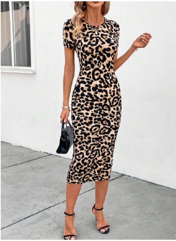 Shein SHEIN Clasi Women's Elegant Bodycon Abstract Printed Dress - Image 3