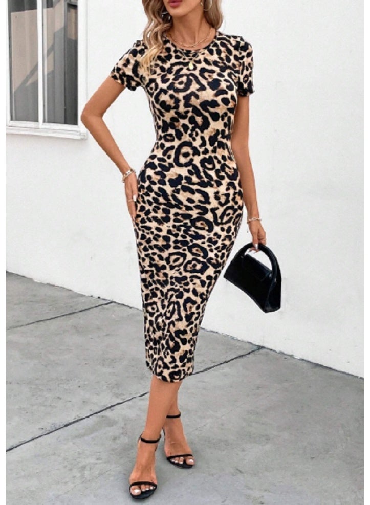 Shein SHEIN Clasi Women's Elegant Bodycon Abstract Printed Dress - Image 5