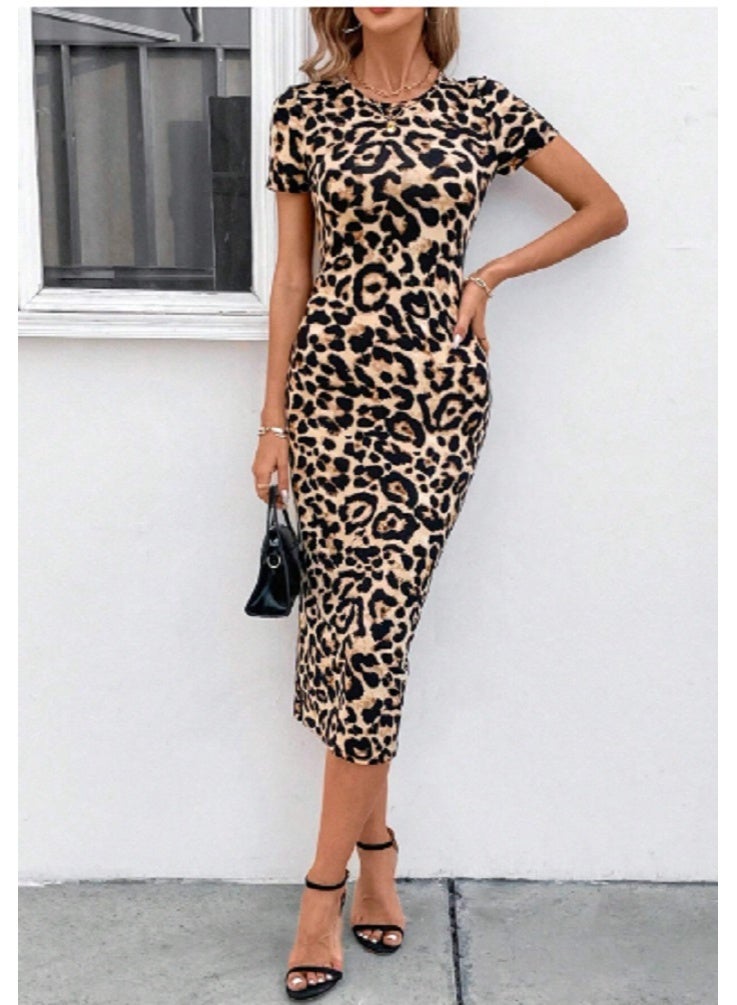 Shein SHEIN Clasi Women's Elegant Bodycon Abstract Printed Dress - Image 1